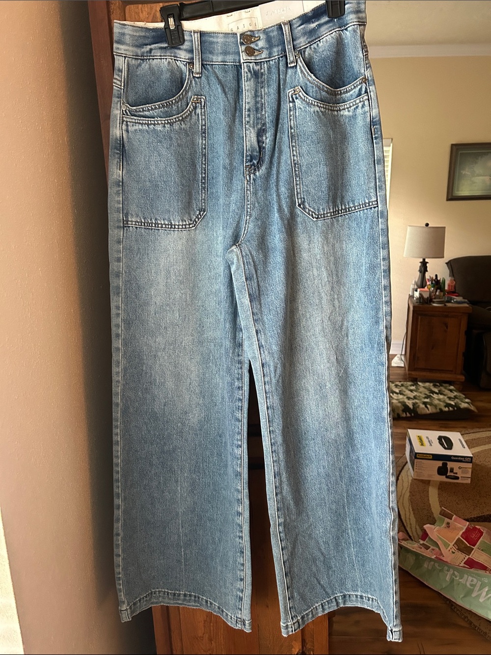 Wide Leg Light Blue Denim Saige Jeans - Women